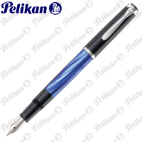 Pelikan 百利金 M205 藍大理石紋鋼筆(送原廠4001大瓶裝墨水)