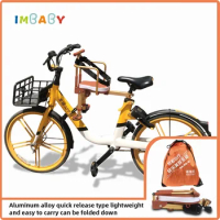 Foldable Bicycle Children Front Seat Bike Accessories Kids Safety Saddle with Foot Pedal &amp; Handrail Infant Cushion for Road Bike