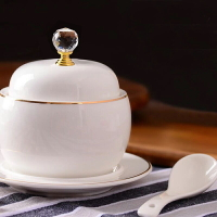 小燉盅燕窩碗湯煲燉湯陶瓷蒸盅 燉罐隔水盅 創意燉盅湯盅帶蓋湯盅