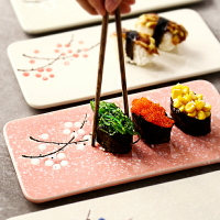 長方形壽司碟日式平盤子長盤簡約點心盤西餐盤陶瓷特色餐具藝術碟