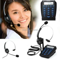 Free Shipping call center phone headset and telephone, RJ9 headset phone Volume and Mute function