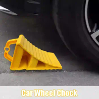 Wheel Stopper for Car Multipurpose Anti-Slip Wheel Chocks Portable Yellow Tire Chocks Wear-Resistant Car Trailer Wheel Chock