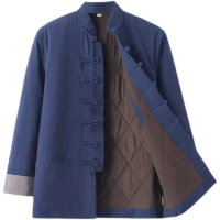 【巴黎精品】現貨+預購 新中式 唐裝漢服上衣(中國風冬季棉襖長袖寬鬆男上衣5色a1bx75)