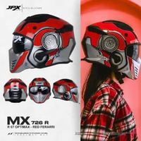 Helm JPX Full Face Mx-726R - R07 Optimax L Pepsi Blue Gloss