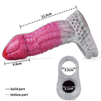 extend extension enlarge crystal sleeve alien scale giant big long hole ( no vibrator ) condom ring 