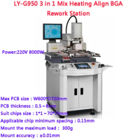 BGA Rework Station 8000W G950 Semi-Automatic 3 Zones Max 6x61cm Hot Air IR Gas Heating Align Phone Screen Repair Machine