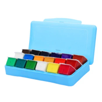 18 Colors Gouache Paint Set 30ml Portable Case With Palette Gouache Paint Watercolor Pigment Non Toxic Paints School Stationery