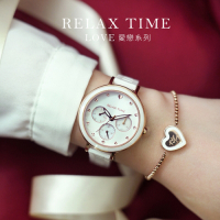 RELAX TIME LOVE 愛戀系列 陶瓷三眼女錶 -經典白(RT-91-1)