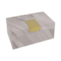 สินค้าใหม่ กล่องใส่นาฬิกาพร้อมกระจก 3 ช่อง Lunar KASSA HOME รุ่น 19W4326 สีขาวหินอ่อน ยอดนิยม