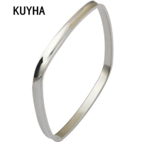 Silver Color Bangle Wrist Bracelet For Women Men Fashion Jewelry Small Square Stainless Steel Chain Bangle