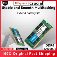Crucial Notebook Computer Memory Stick DDR4 RAM 32GB 16GB 8GB Sodimm RAM for Dell Lenovo Asus HP Computer Memory Stick