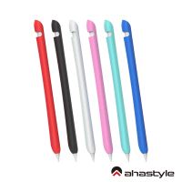 【AHAStyle】Apple Pencil 1代 懷舊原子筆造型 全包覆矽膠保護套(流線型防滾動筆套)