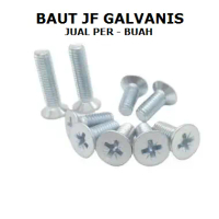 Baut Kepala Obeng Datar m 5 x 55 mm Flat Head Bolt JF Plus Baut Mesin