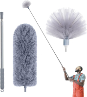 Cobweb Duster With Extension Pole Spider Web Brush & Ceiling Duster Kit For Cleaning 100 "Microfiber