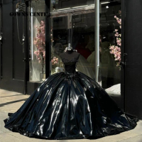 Terrific Cosplay Black Queen Ball Gown Quinceanera Dress Mexican Sweetheart Princess Sweet 15 Dress Corset Vestidos De 15 Años