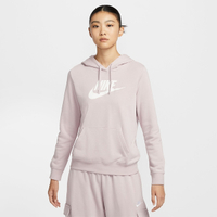 NIKE 帽T NSW CLUB 淺粉紅 基本款 LOGO 刷毛 女 DQ5776-019
