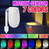 LED Toilet Night Light LED RGB Toilet Lamp Smart PIR Motion Toilet Seat Light 5V Bathroom Lighting Lamp Indoor Waterproof Bulb