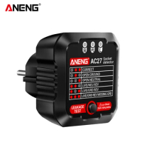 ANENG Outlet Tester 250V Fast Detection Socket Tester Receptacle Detector Leakage Plug Polarity Ground Line Electric Circuit
