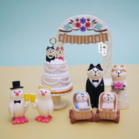 日式zakka創意柴犬貓咪婚禮擺件情侶可愛治愈送朋友結婚小禮物ins