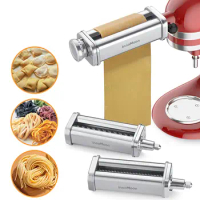 InnoMoon Pasta Attachment for KitchenAid Stand Mixer, 3 Piece Pasta Rollar &amp; Cutter Set Included Pasta Sheet Roller