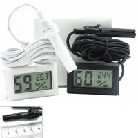 Indoor Convenient LCD Digital Thermometer Aquarium Hygrometer Temperature Mini Sensor Hygrometer Humidity Instruments With Probe