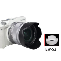 BIZOE Canon Camera lens hood EW-53 EF-M 15-45mm LENS 49mm Micro Single M10M50M100M200M3M5M6M6II Camera white/black accessories