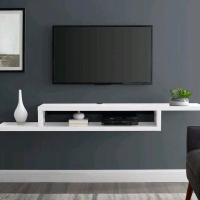 Rak Meja TV Minimalis Modern Model Melayang Tempel Dinding Dengan Rak Bawah Untuk Setbox dan Aksesor