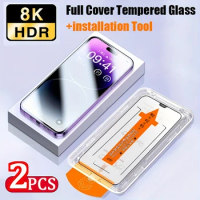 2PC Full-Coverage Tempered Glass for iPhone 12/13/14/15 - Crystal Clear Retina Display - Effortless Install with Durability Tech