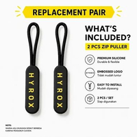 Zip Puller Silicone Embossed HYROX Style Pengganti Zipper Tas BFA Toggles 2 ZIP PULLER HYROX