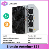 Bitmain Antminer Asic BTC Miner Antminer S21 200TH/s 3550W With PSU Best Bitcoin Miner Than Antminer S19 Pro WhatsMiner M50