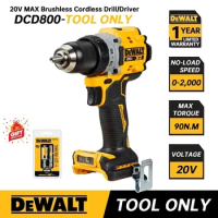 DEWALT Cordless Hammer Drill/Driver Kit DCD805 Tool Only 20V MAX Brushless 1/2 in Rechargeable Power Tools Impact Drill DCD805B