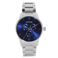 【LOVME】072紳士質感不鏽鋼三眼手錶(VS1072M-2S-L21)