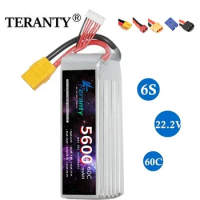 TERANTY 6S 5600mAh 22.2V 60C Lipo Battery with XT60 Plug Softcase for RC Car Truck Buggy Airplane FPV UAV Drone Model Parts