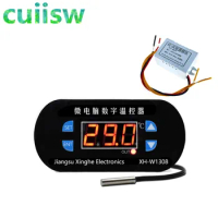 XH-W1308 W1308 AC 220V Adjustable Digital Cool Heat Sensor Red Display Temperature Controller Thermo