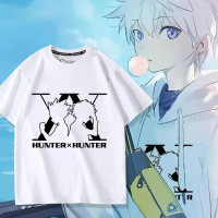Hunter x Hunter สินค้าร่วมมือ, Killua Gon สไตล์เดียวกัน, เสื้อยืดแขนสคอสเพลย์, Unisex, เสื้อผ้าฤดูร้