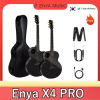 Original Enya X4 Pro 36/41 Inch Carbon Fiber AcousticPlus Cutaway Guitar with Hard Case Leather Strap