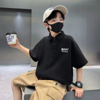 【UniKids】中大童裝短袖POLO衫 刺繡字母上衣 男大童裝 VPJNZ-2420(白 黑)