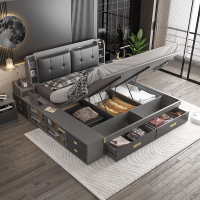 Storage Solid Wooden Bed Frame Tatami Storage Bed Single Bed Double Bed Small Bed Full Bed