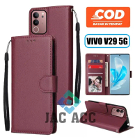 LEATHER CASE HP PREMIUM UNTUK VIVO V29 5G NEW 2023 CASE WALLET SARUNG BUKU HP VIVO V29 (5G) NEW 202