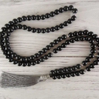 Suntemala 108 Meditation Beads Black Mala Beads Yoga Rosary beads Yoga Gift Buddhist necklace