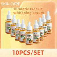 10pcs 30ml Turmeric Freckle Whitening Serum Curcumin Oil Brighten Moisturizing Fade Dark Spot Removal Pigment Skin Care