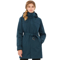 【Jack wolfskin 飛狼】女 Air Wolf 保暖兩件式防風防水透氣羽絨外套 長版修身 衝鋒衣(深黛藍)