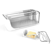 Butter Dish With Knife and Lid Plastic Butter Storage Box Cheese Storage Keeper for Refrigerator Dishwasher Safe