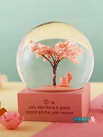 水晶球 四季水晶球音樂盒擺件帶雪花透明圓球夢幻兒童女生生日禮物圣誕節 雙十一購物節