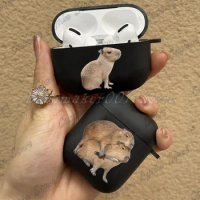 Funny Capybara Meme Case for Airpods 1 2 3 Pro Cute Cartoon Animal Anime Earphone Box Shockproof Protective AirPods Pro Case