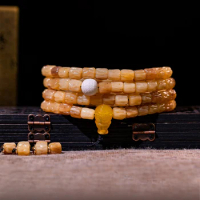 Tibetan Natural Blood Bone 108 Buddha Beads Fidelity Bone Carving Passion Seed Bracelet women's And men's Bracelet