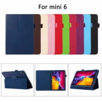 100PCS/Lot For Apple iPad Mini 6 8.3'' 2021 Flip Stand Litchi Case Tablet Protective PU Leather Cover
