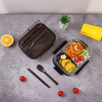 內地直送 - 保鮮盒帶排氣孔便當盒分隔玻璃飯盒微波爐專用上班族餐具飯盒