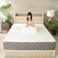 【小老闆寢具】標準單人3尺 綠葉透氣布 5cm支撐版乳膠 摺疊床墊枕頭組(日式三折設計 租屋/外宿便攜)