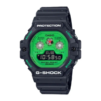 【CASIO 卡西歐】G-SHOCK 復古搖滾電子錶 樹脂錶帶 油綠 防水200米(DW-5900RS-1)